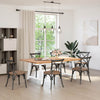 Eettafel Met Natuurlijke Rand Massief Eikenhout Rechthoekig Wit