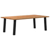 Eettafel Rechthoekig 240X90X74 Cm Massief Eikenhout Lichtbruin Zwart