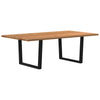 Eettafel Rechthoekig 320X120X74 Cm Massief Eikenhout Zwart