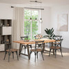 Eettafel Rechthoekig 220X120X74 Cm Massief Eikenhout Lichtbruin Natuurlijk Staal
