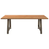 Eettafel Rechthoekig 220X120X74 Cm Massief Eikenhout Lichtbruin Natuurlijk Staal