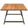 Eettafel Rechthoekig 220X120X74 Cm Massief Eikenhout Lichtbruin Natuurlijk Staal