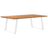 Eettafel Rechthoekig 180X80X74 Cm Massief Eikenhout Lichtbruin Wit