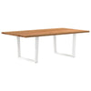 Eettafel Met Natuurlijke Rand 200X100X74 Cm Massief Eikenhout Wit