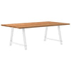 Eettafel Rechthoekig 180X90X74 Cm Massief Eikenhout Lichtbruin Wit