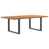 Eettafel Met Natuurlijke Rand Massief Eikenhout Rechthoekig