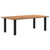 Eettafel Met Natuurlijke Rand Massief Eikenhout Rechthoekig Zwart