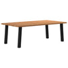Eettafel Met Natuurlijke Rand Massief Eikenhout Rechthoekig Zwart