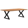 Eettafel Met Natuurlijke Rand Eikenhout Lichtbruin