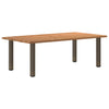 Eettafel Rechthoekig 180X100X74 Cm Massief Eikenhout Lichtbruin Natuurlijk Staal
