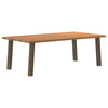 Eettafel Met Natuurlijke Rand 220X100X74 Cm Massief Eikenhout Natuurlijk Staal