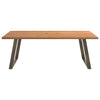 Eettafel Met Natuurlijke Rand 220X120X74 Cm Massief Eikenhout Naturel
