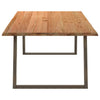 Eettafel Met Natuurlijke Rand 220X120X74 Cm Massief Eikenhout Naturel