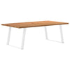Eettafel Met Natuurlijke Rand Massief Eikenhout Rechthoekig Wit
