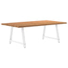 Eettafel Met Natuurlijke Rand Massief Eikenhout Rechthoekig Wit