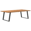 Eettafel Rechthoekig 180X90X74 Cm Massief Eikenhout Lichtbruin Antraciet
