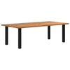 Eettafel Rechthoekig 240X100X74 Cm Massief Eikenhout Lichtbruin Zwart