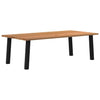 Eettafel Rechthoekig 240X90X74 Cm Massief Eikenhout Lichtbruin Zwart