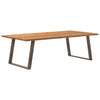 Eettafel Rechthoekig 200X120X74 Cm Massief Eikenhout Lichtbruin Natuurlijk Staal