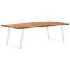 Eettafel Rechthoekig 180X80X74 Cm Massief Eikenhout Lichtbruin Wit