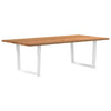 Eettafel Met Natuurlijke Rand 200X100X74 Cm Massief Eikenhout Wit