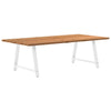 Eettafel Rechthoekig 180X90X74 Cm Massief Eikenhout Lichtbruin Wit