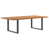Eettafel Met Natuurlijke Rand Massief Eikenhout Rechthoekig