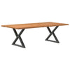 Eettafel Met Natuurlijke Rand Eikenhout Lichtbruin