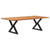 Eettafel Met Natuurlijke Rand Eikenhout Lichtbruin