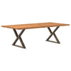 Eettafel Met Natuurlijke Rand Eikenhout Lichtbruin