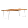 Eettafel Met Natuurlijke Rand Massief Eikenhout Rechthoekig Wit