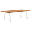 Eettafel Met Natuurlijke Rand Massief Eikenhout Rechthoekig Wit