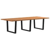 Eettafel Rechthoekig 320X120X74 Cm Massief Eikenhout Zwart