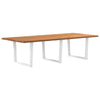 Eettafel Met Natuurlijke Rand 200X100X74 Cm Massief Eikenhout Wit