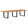 Eettafel Rechthoekig 320X120X74 Cm Massief Eikenhout Zwart