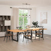 Eettafel Rechthoekig 320X120X74 Cm Massief Eikenhout Zwart