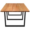 Eettafel Rechthoekig 320X120X74 Cm Massief Eikenhout Zwart