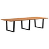 Eettafel Rechthoekig 320X120X74 Cm Massief Eikenhout Zwart