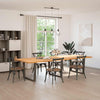 Eettafel Rechthoekig 320X120X74 Cm Massief Eikenhout Natuurlijk Staal