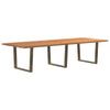 Eettafel Rechthoekig 320X120X74 Cm Massief Eikenhout Natuurlijk Staal