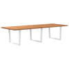 Eettafel Met Natuurlijke Rand 200X100X74 Cm Massief Eikenhout Wit