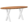 Eettafel Ovaal Massief Eikenhout Lichtbruin