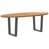 Eettafel 220X100X74 Cm Ovaal Massief Eikenhout Lichtbruin