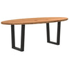 Eettafel 220X100X74 Cm Ovaal Massief Eikenhout Lichtbruin