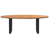Eettafel 220X100X74 Cm Ovaal Massief Eikenhout Lichtbruin
