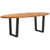 Eettafel 220X100X74 Cm Ovaal Massief Eikenhout Lichtbruin
