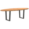 Eettafel 220X100X74 Cm Ovaal Massief Eikenhout Lichtbruin