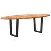 Eettafel 220X100X74 Cm Ovaal Massief Eikenhout Lichtbruin