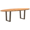 Eettafel 220X100X74 Cm Ovaal Massief Eikenhout Lichtbruin