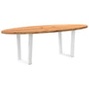 Eettafel 220X100X74 Cm Ovaal Massief Eikenhout Lichtbruin